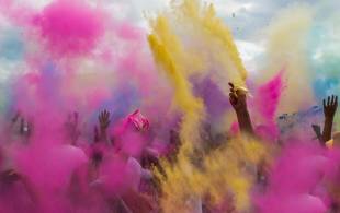 Holi festival hands and colour image