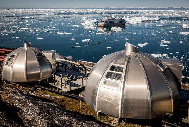 Hotel Arctic igloos in Greenland - courtesy of Greenland Tourism Board