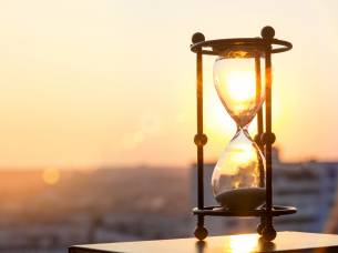 Hourglass at sunset