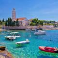 The island of Hvar stretching out into the sparkling blue sea