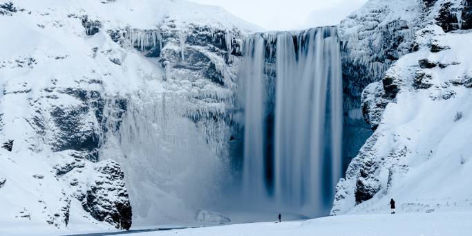 Skogafoss waterfall in winter | Iceland