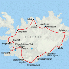 Iceland North & South - 6 days Map