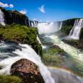 Powerful cascades of white water at Iguazu Falls