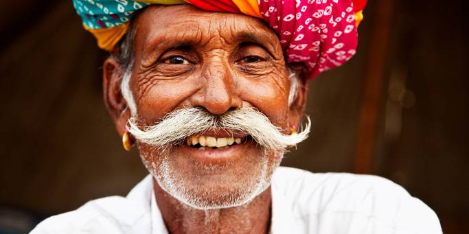 Indian man wearing a colourful turban | India