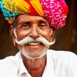 Indian man wearing a colourful turban | India