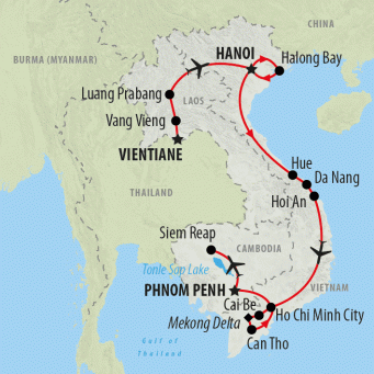 Inside Indochina - 21 days map