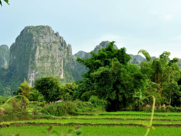 The Blue Lagoon, home to fascinating caves as well as a water swing, in Vang Vieng