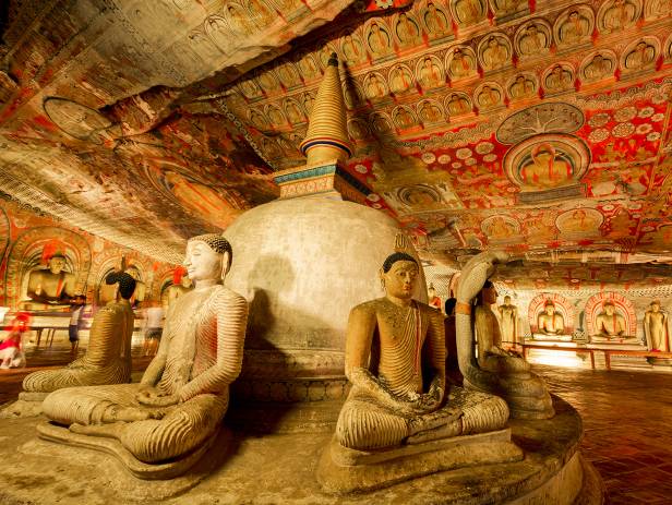 A stupa in one of the Dambulla caves