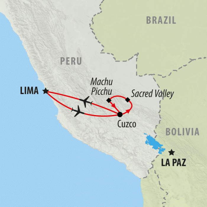 tourhub | On The Go Tours | Into the Incan Empire - 8 days | Tour Map