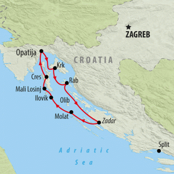 Islands of  Kvarner Bay Premium - 8 Days map