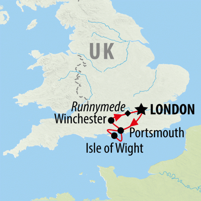 tourhub | On The Go Tours | Isle of Wight Discovery - 3 days | Tour Map