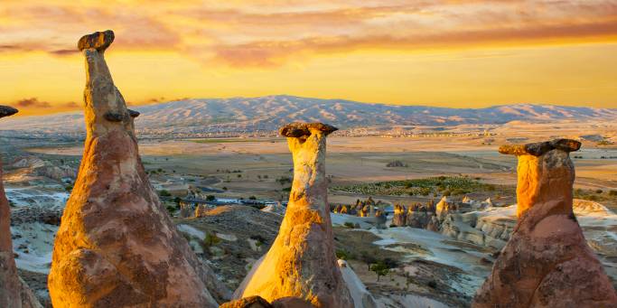 Mushroom-shaped rock formations of Pasabagi | Cappadocia | Turkey