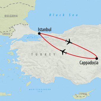 Istanbul & Cappadocia - 5 days map