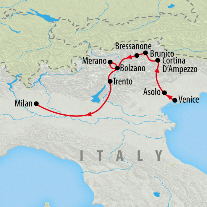 tourhub | On The Go Tours | Italian Lakes & Alps Express - 5 days | Tour Map
