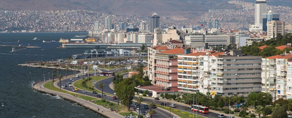 Aerial view of the waterfront in Izmir