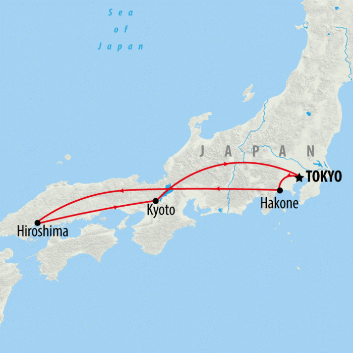 tourhub | On The Go Tours | Japan Family Adventure - 12 days | Tour Map