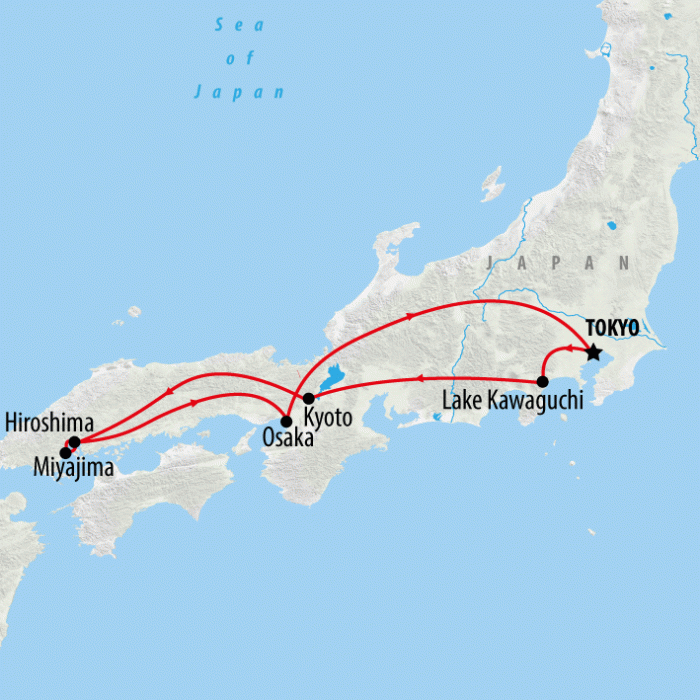 tourhub | On The Go Tours | Japan Uncovered - 11 days | Tour Map
