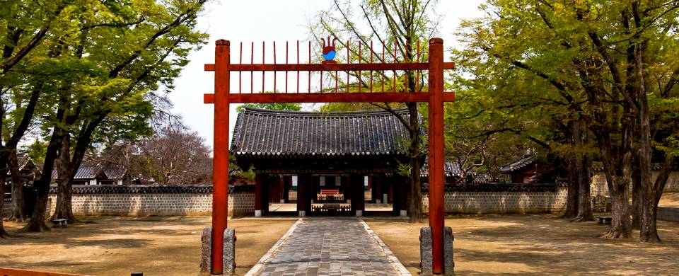 Traditional Korean hanok village area in Jeonju city