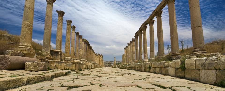 The majestic pillars of the ancient site of Jerash