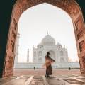 The Taj Mahal reflected in the water in Agra