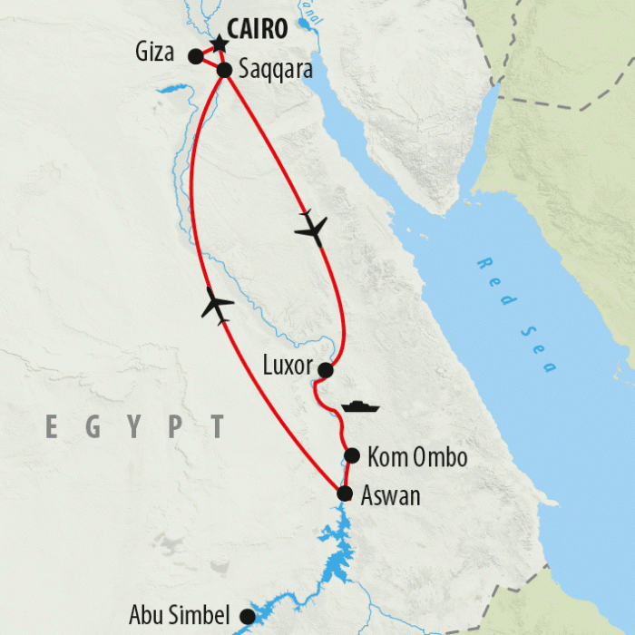 tourhub | On The Go Tours | Treasures of the Nile - 10 days | Tour Map