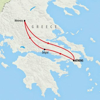 Jewels of Greece Express - 5 Days map