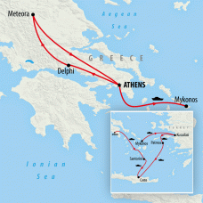 Jewels of Greece and Aegean Islands - 8 Days Map