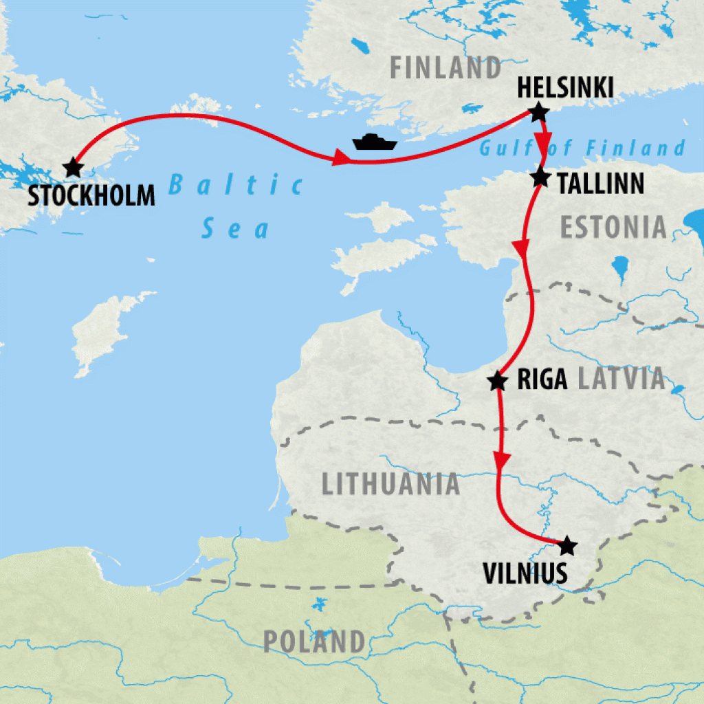 Northern Capitals & Baltic Explorer - 10 days map