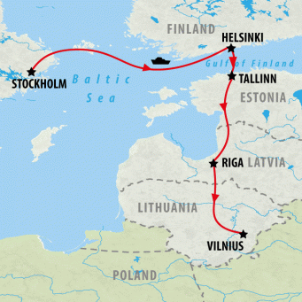 Northern Capitals & Baltic Explorer - 10 days map