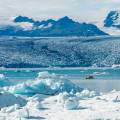 Panorama of Svinafelljokull glacier in Vatnajokull National Park Iceland