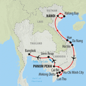 Journey to Angkor Wat & Bangkok - 17 days map