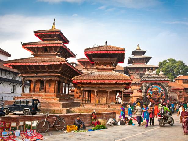 Prayer wheels in a temple in the royal city of Patan