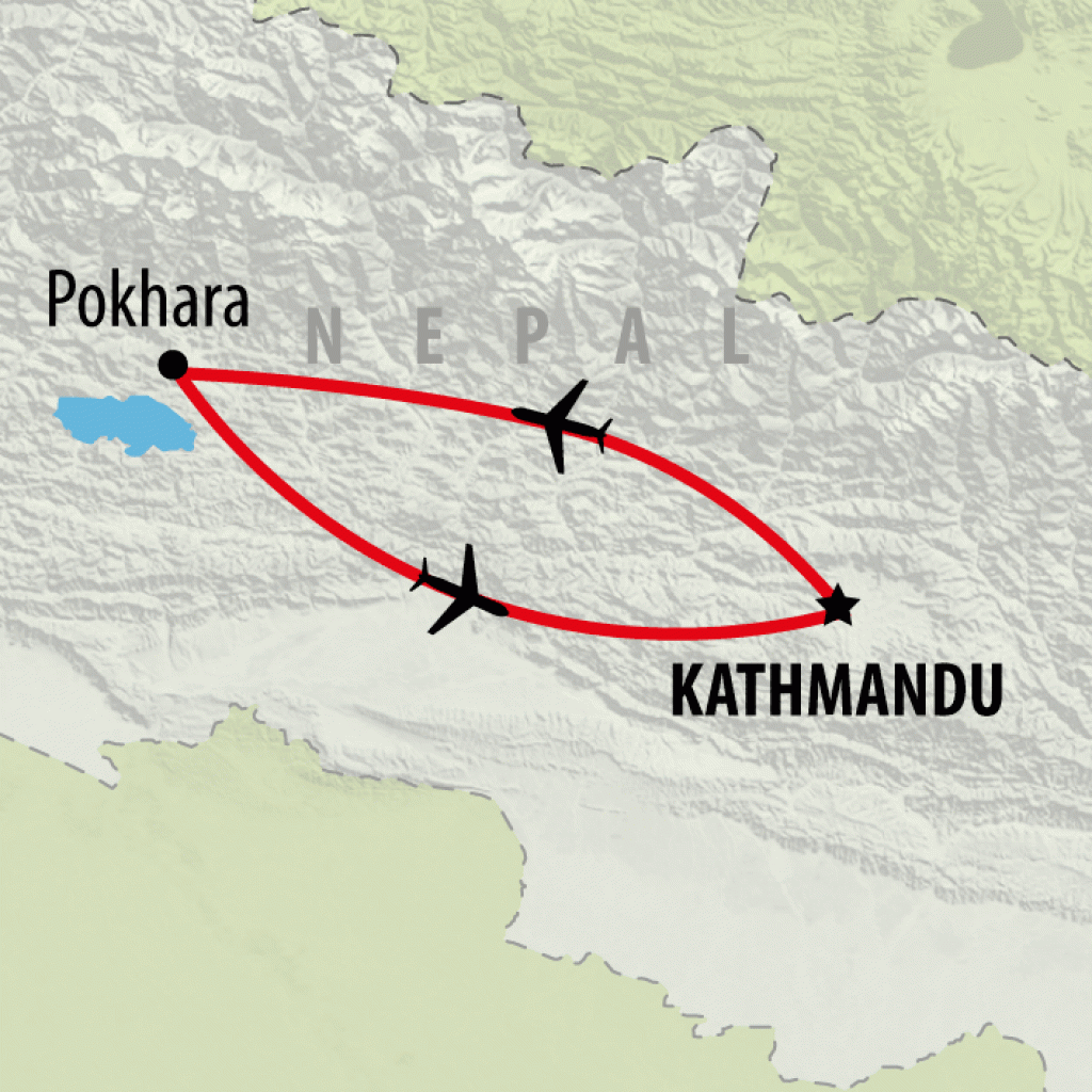Kathmandu & Pokhara - 6 days map