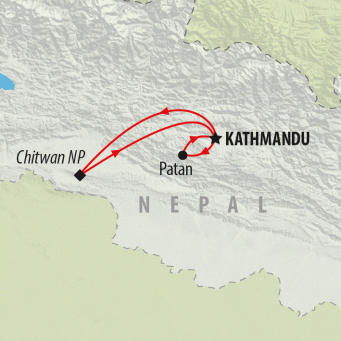 Kathmandu & Chitwan NP - 6 days map