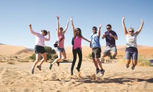 Kenya to Cape Town main image - Group in Namib Desert