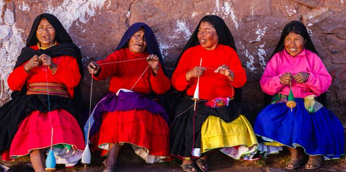 Local knitting women | Peru | South America