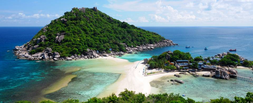 The sandy strip between two parts of Koh Tao, one of Thailand's best diving spots
