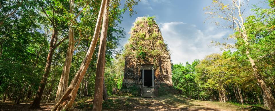 Magnificent ruins being taken over by nature in Kompong Thom