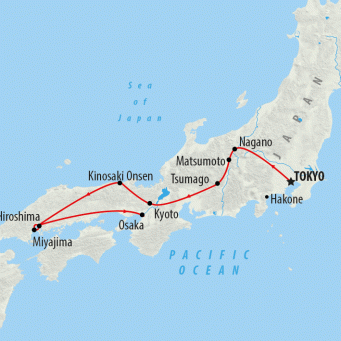 Konnichiwa Japan - 14 days map