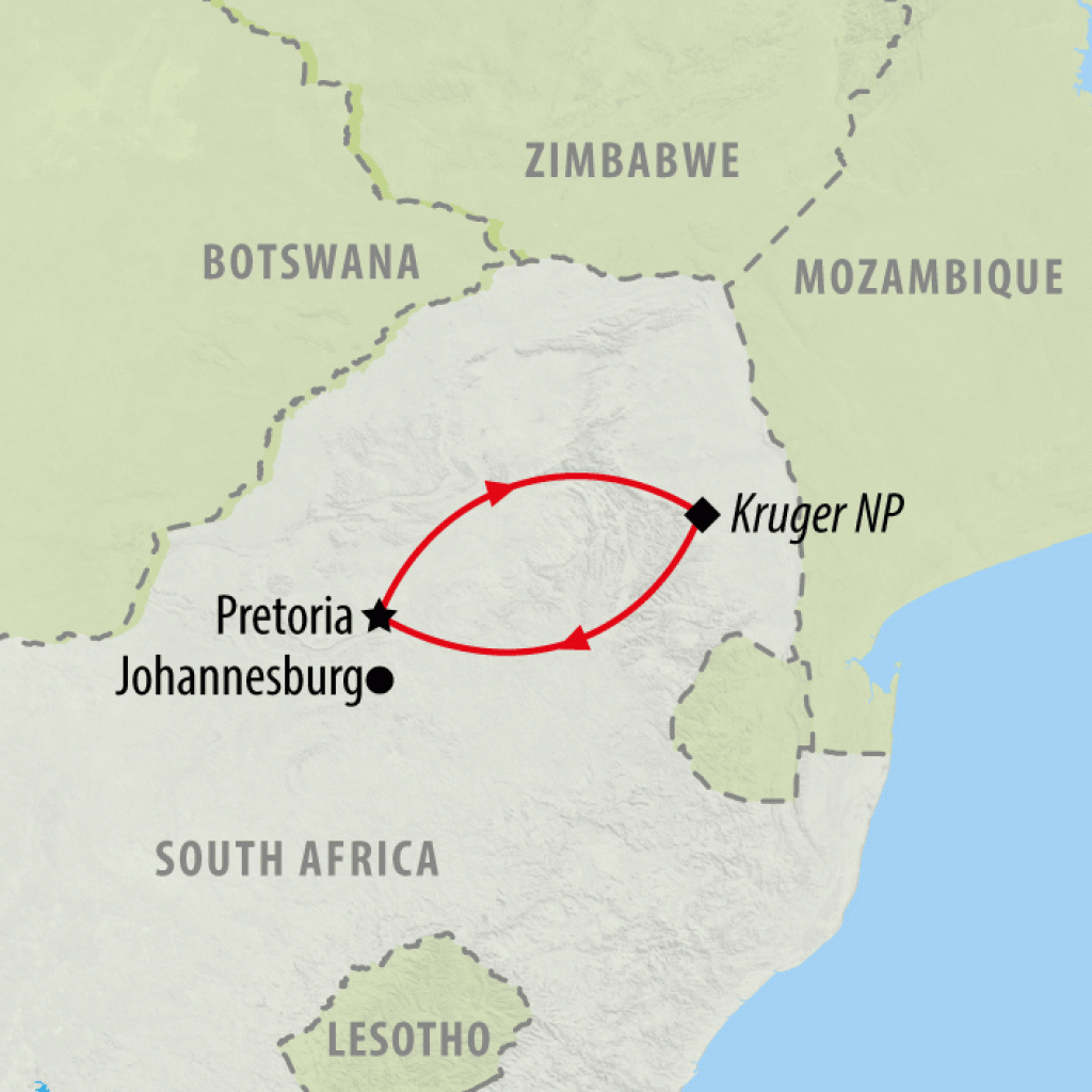 Kruger Safari Experience - 4 days map