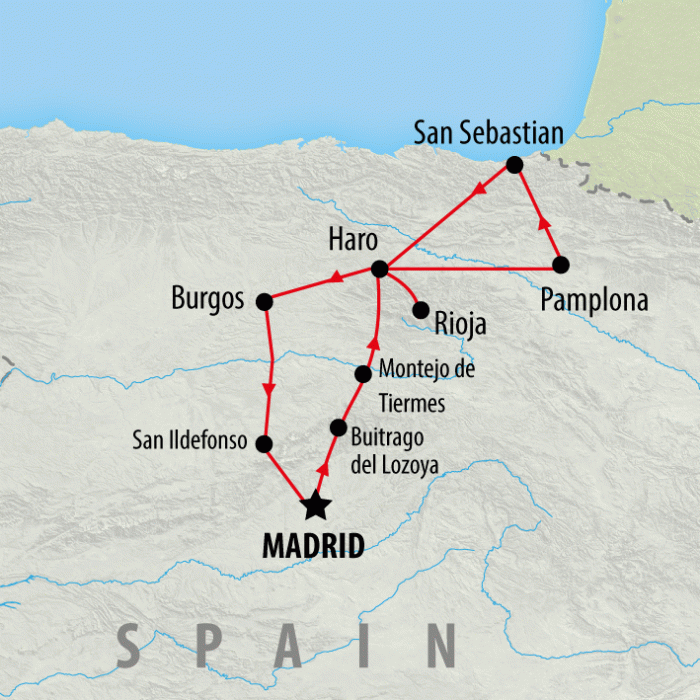 tourhub | On The Go Tours | La Rioja & Basque Country From Madrid - 4 days | Tour Map