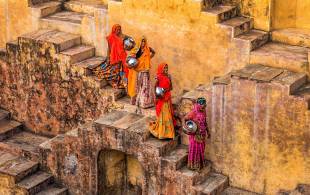 Ladies at step well near Jaipur - India Tours - On The Go Tours