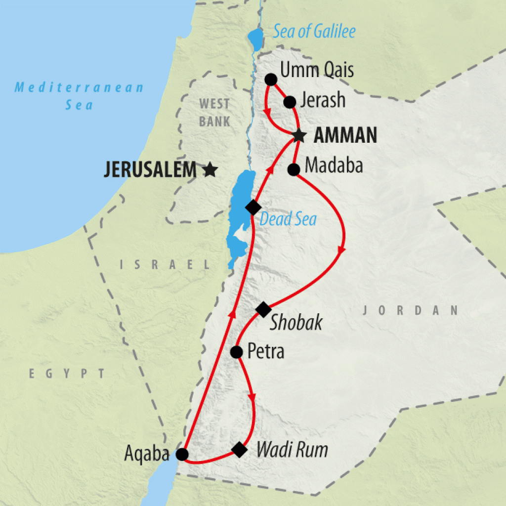 Lawrences Arabia  - 9 Days map