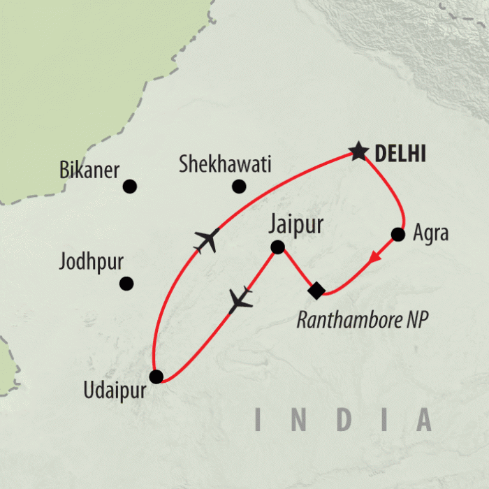 tourhub | On The Go Tours | Legends of the Rajputs - 11 days | Tour Map