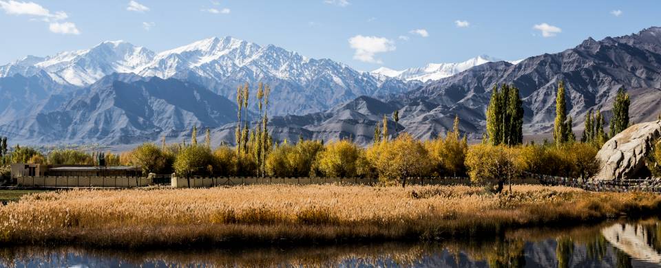 Lake and mountain landscape in Leh and Ladakh