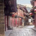 Beautiful waterfall and scenery in Lijiang