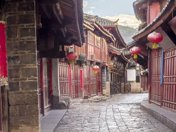 Beautiful waterfall and scenery in Lijiang