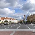 Vilnius skyline with hot air balloons