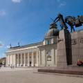 Vilnius skyline with hot air balloons