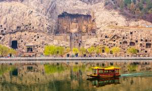 Longman Grottos from river in Luoyang - China Tours - On The Go Tours